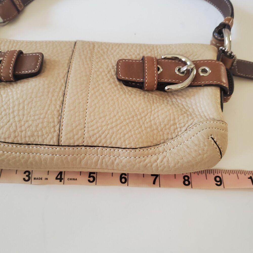 Coach East West Beige Pebbled Leather Demi Convertible Shoulder Bag Y2K NWOT - Picture 16 of 16